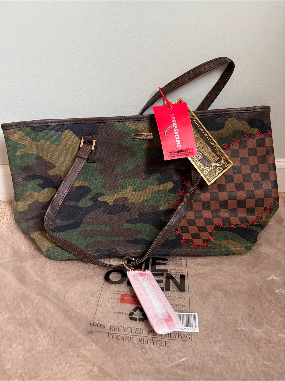 Sprayground Camouflage THE PARADOXX SHARK TOTE